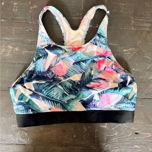 Next Vibrant Leaf Print swim top